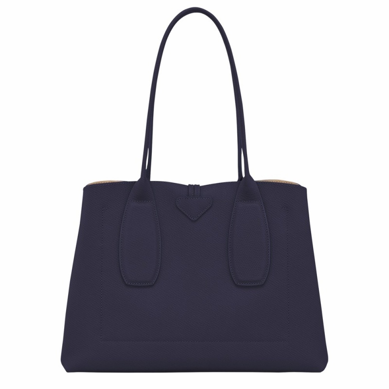 Navy Longchamp Roseau L Women's Shoulder Bags